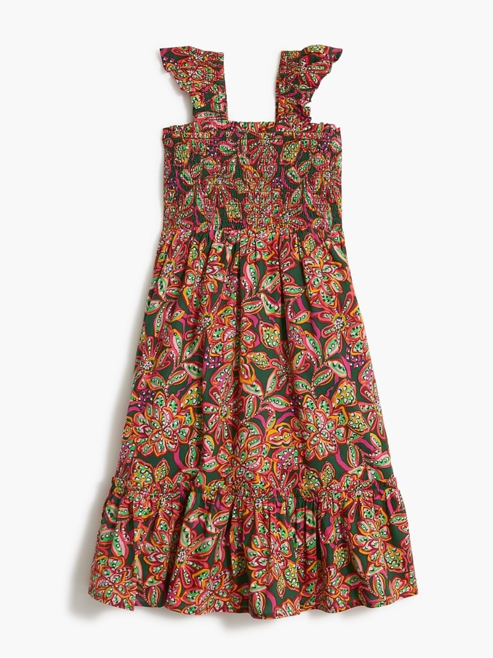 Crewcuts Multicolor Paisley Ruffle Smocked Sundress